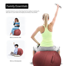Load image into Gallery viewer, Premium Yoga Ball with Polyester Cover and Handle