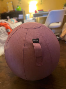 Power Puff Pink- 65HL86-15 Pink Fabric Sitting Chair Ball w/handle